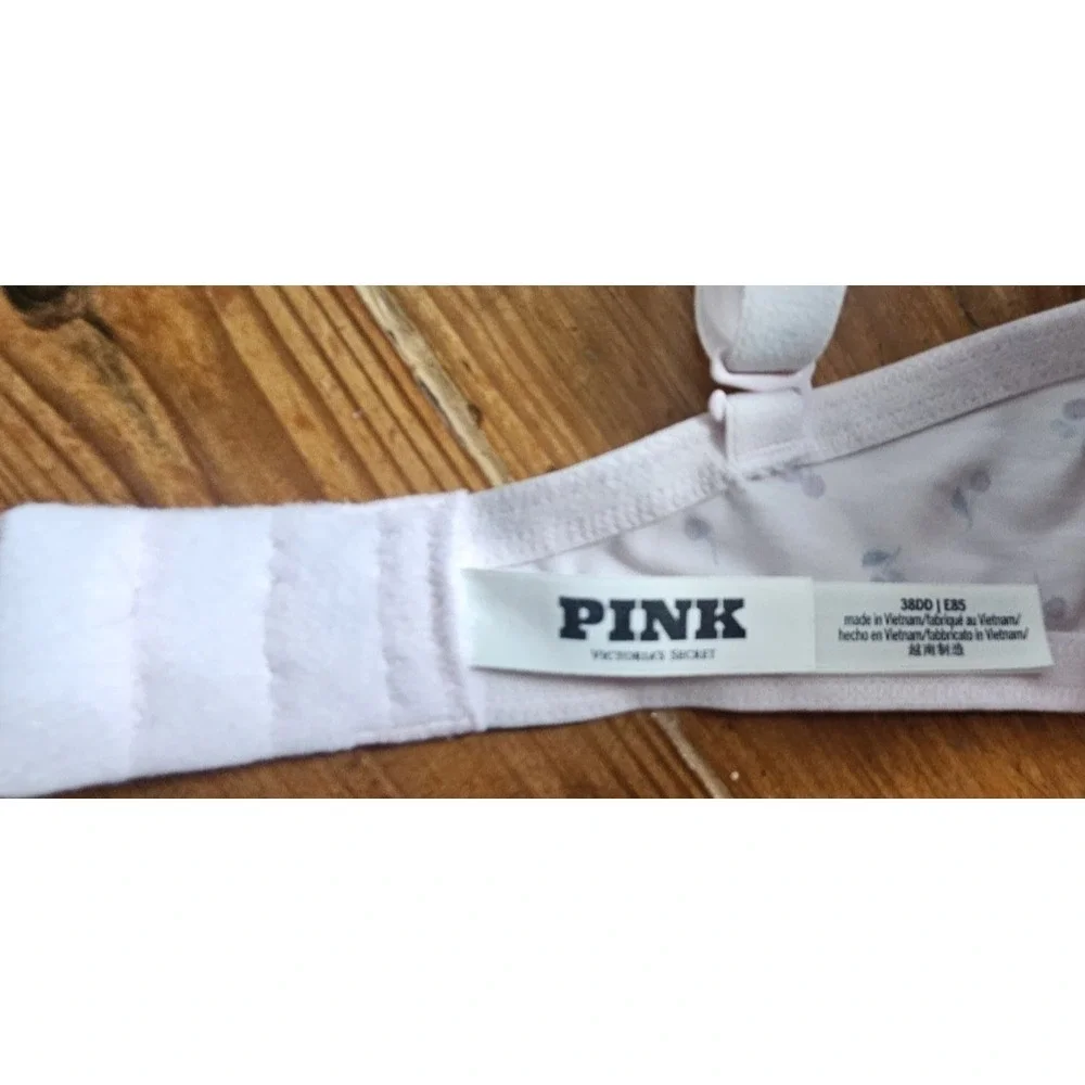 Victoria's Secret PINK everywhere Push-Up bra pink tulip cherry print 38DD